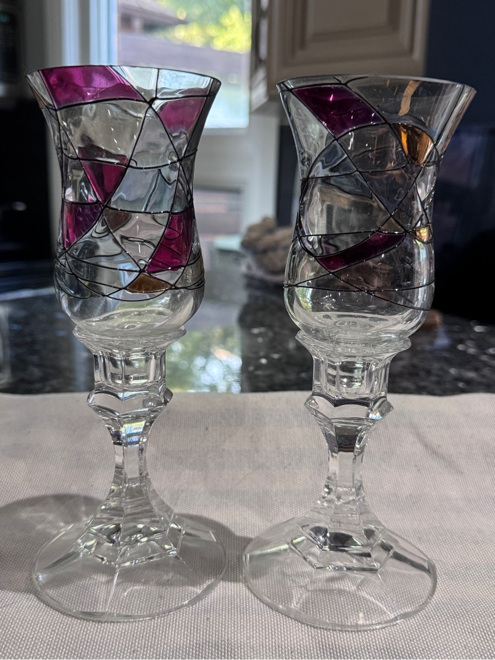 ✨ Vintage Partylite Mosaic Stemmed Votive Candle Holders – Rare & Unused”✨